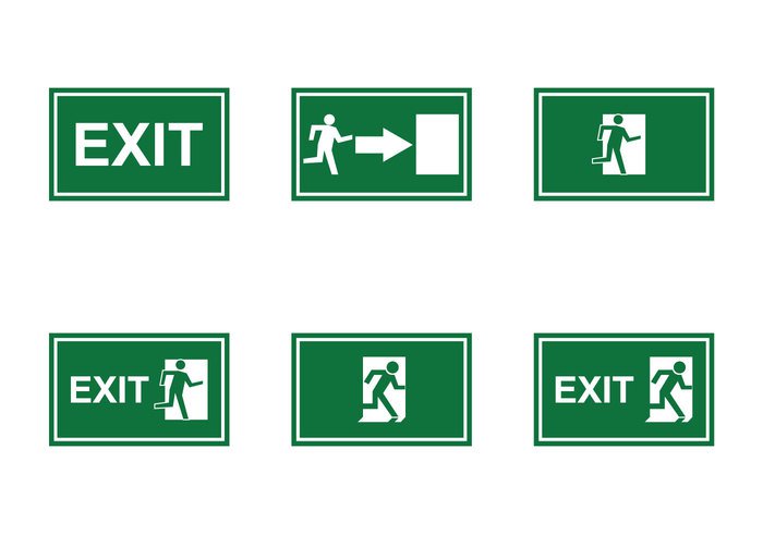 Free Emergency Exit Sign Vector - Download Free Vector Art, Stock ...