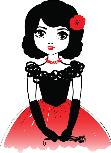 Cartoon Of The Beautiful Spanish Women Clip Art, Vector Images ...