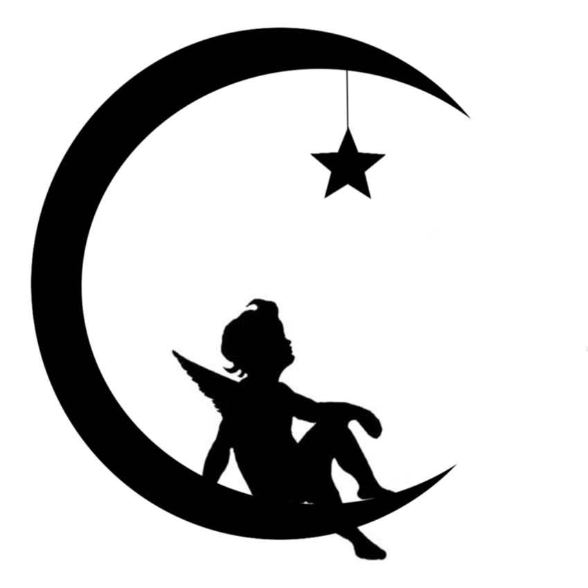 Moon and stars silhouette clipart