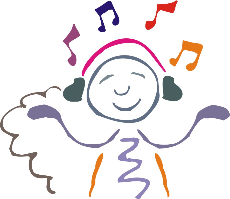 A kid is listening music clipart best