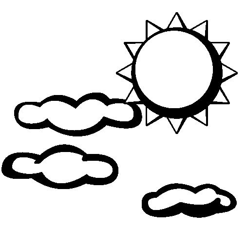 Coloring page Sun and clouds 2 to color online - Coloringcrew.