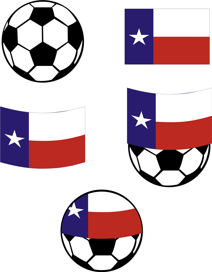 Soccer Ball with Texas Flag - CorelDRAW.