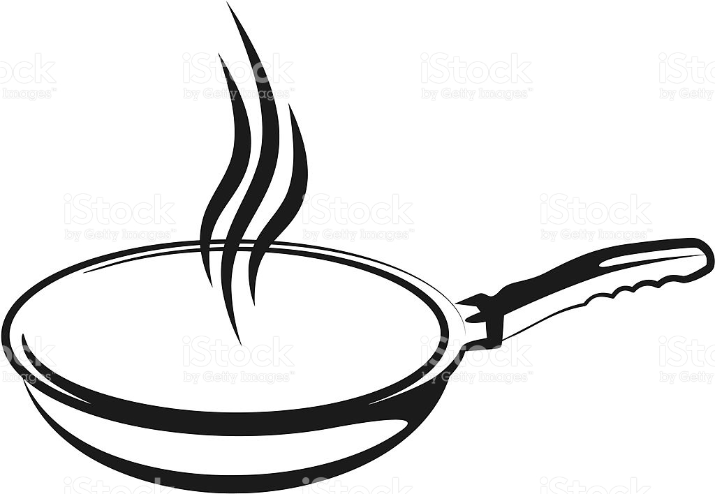 A Black Outline Drawing Of A Pan stock vector art 160522671 | iStock