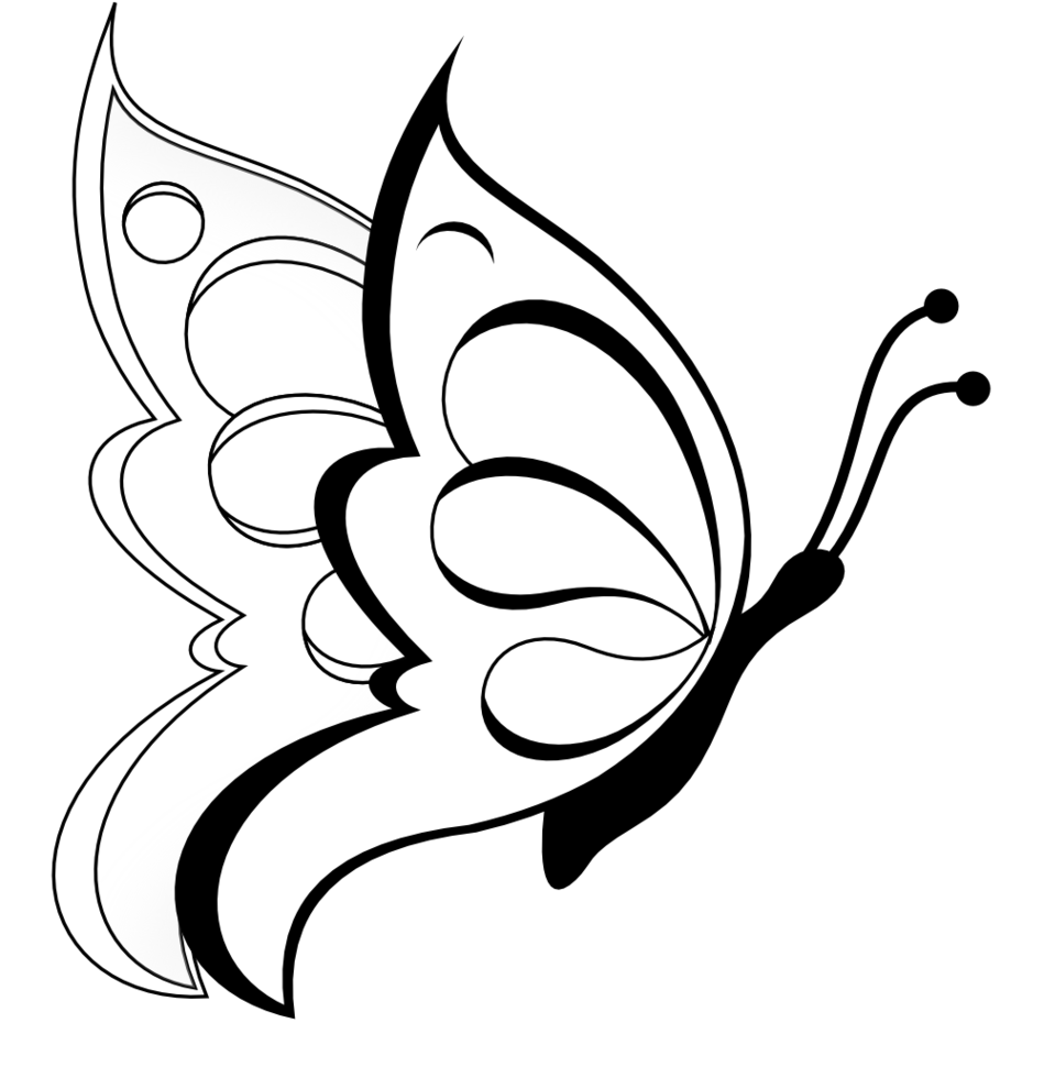 Butterfly on pencil clipart