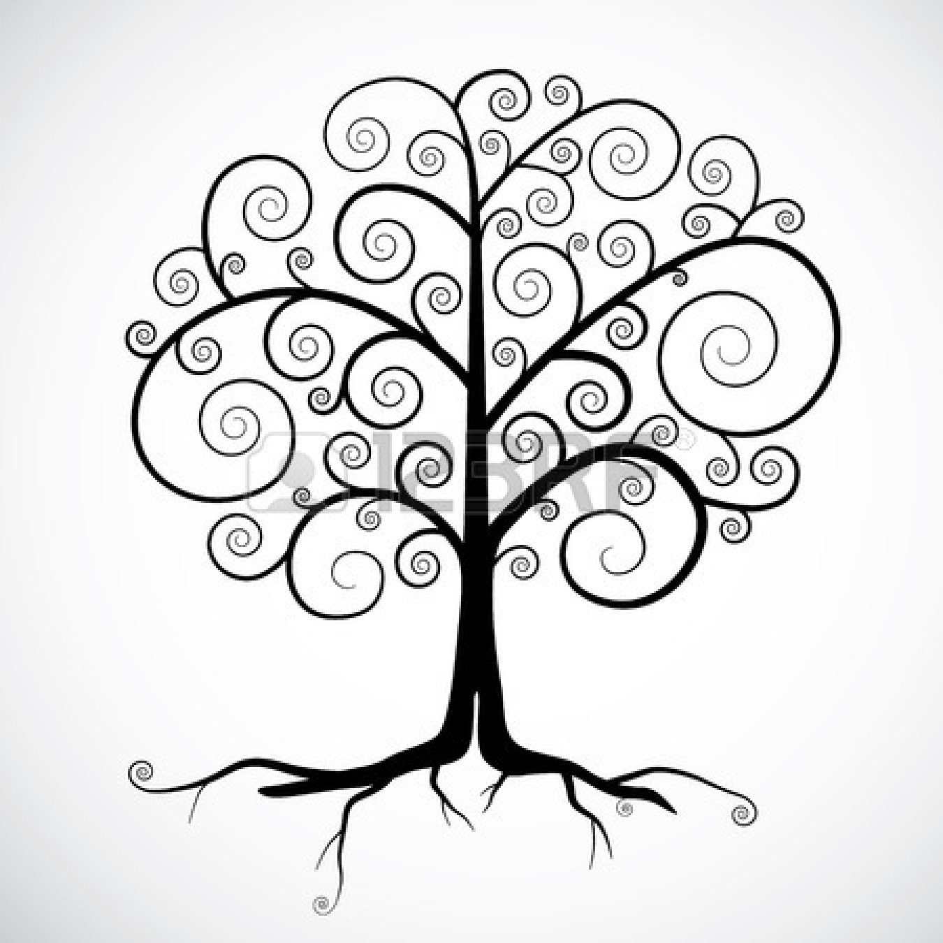Oak Tree With Roots Clipart