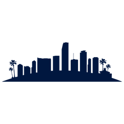 Miami skyline silhouette - Vector download