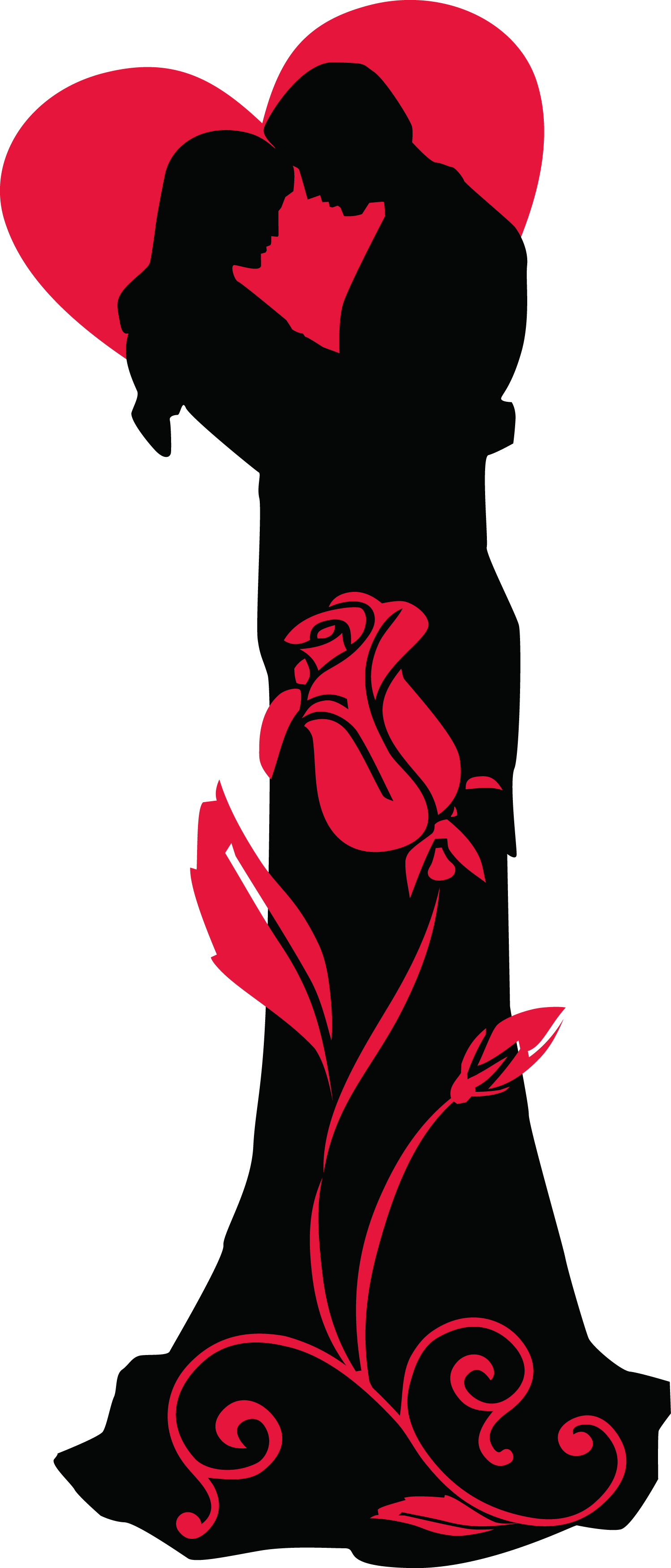 Wedding couple silhouette clip art