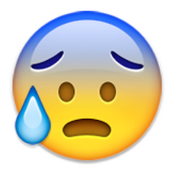 ð??° Face with Open Mouth and Cold Sweat Emoji (U+1F630/U+E40F)