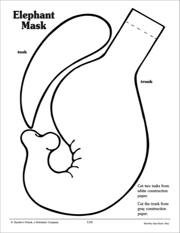 Elephant Mask: Pattern - Scholastic Printables
