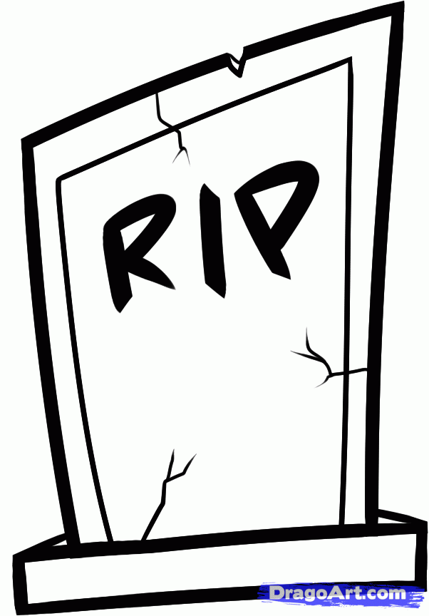 How to Draw a Gravestone, Step by Step, Halloween, Seasonal, FREE ...
