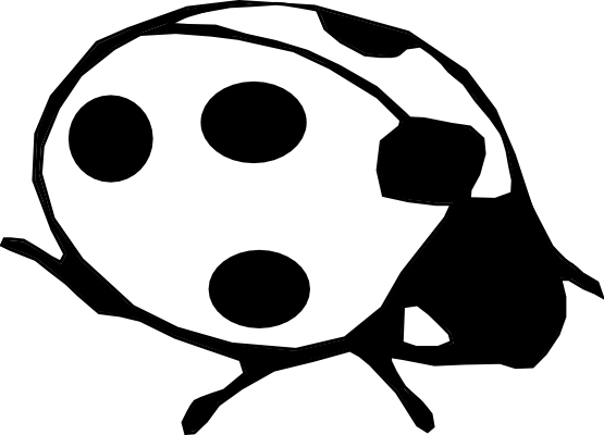 Lady bird clipart black and white