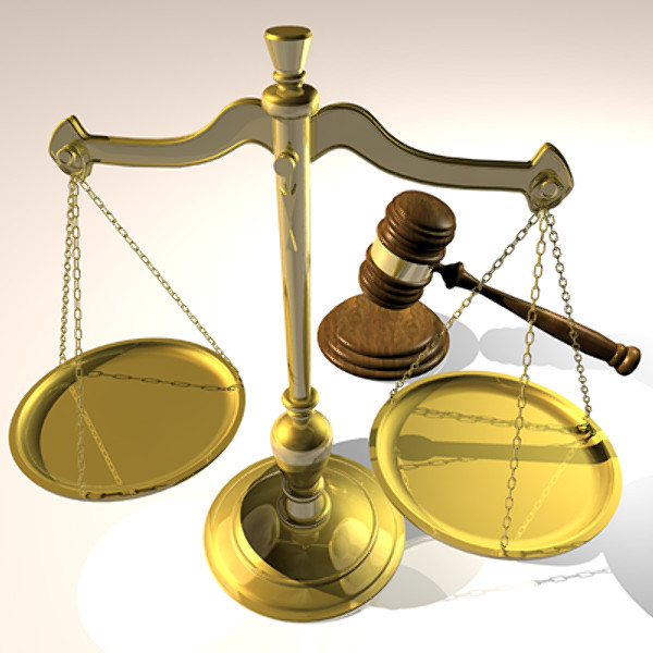 scales justice gavel 3d model