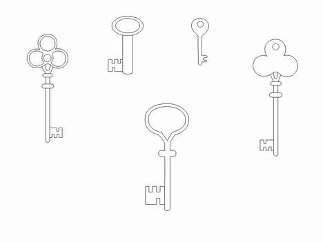 Key Outline Clip Art PowerPoint Template