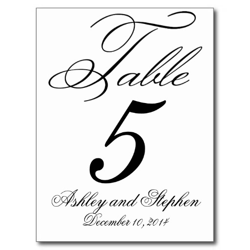 Wedding Table Number Postcards & Postcard Template Designs