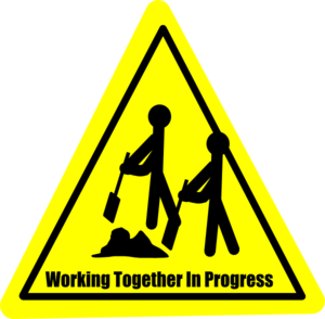 Work Together In Progress clip art - vector clip art online ...