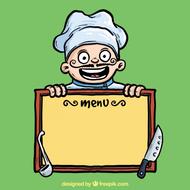 Blank menu board and a chef Vector | Free Download