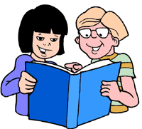 Kids buddy reading clipart