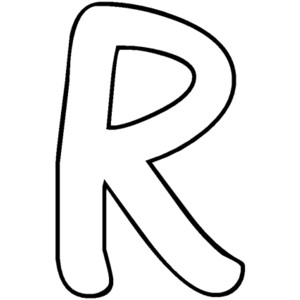 The letter r clipart black and white