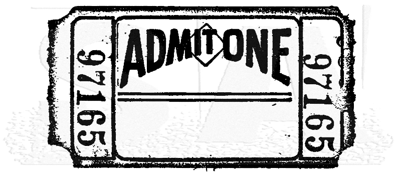 Tim Holtz Wood Mounted Stamp - Admit One G2-1276