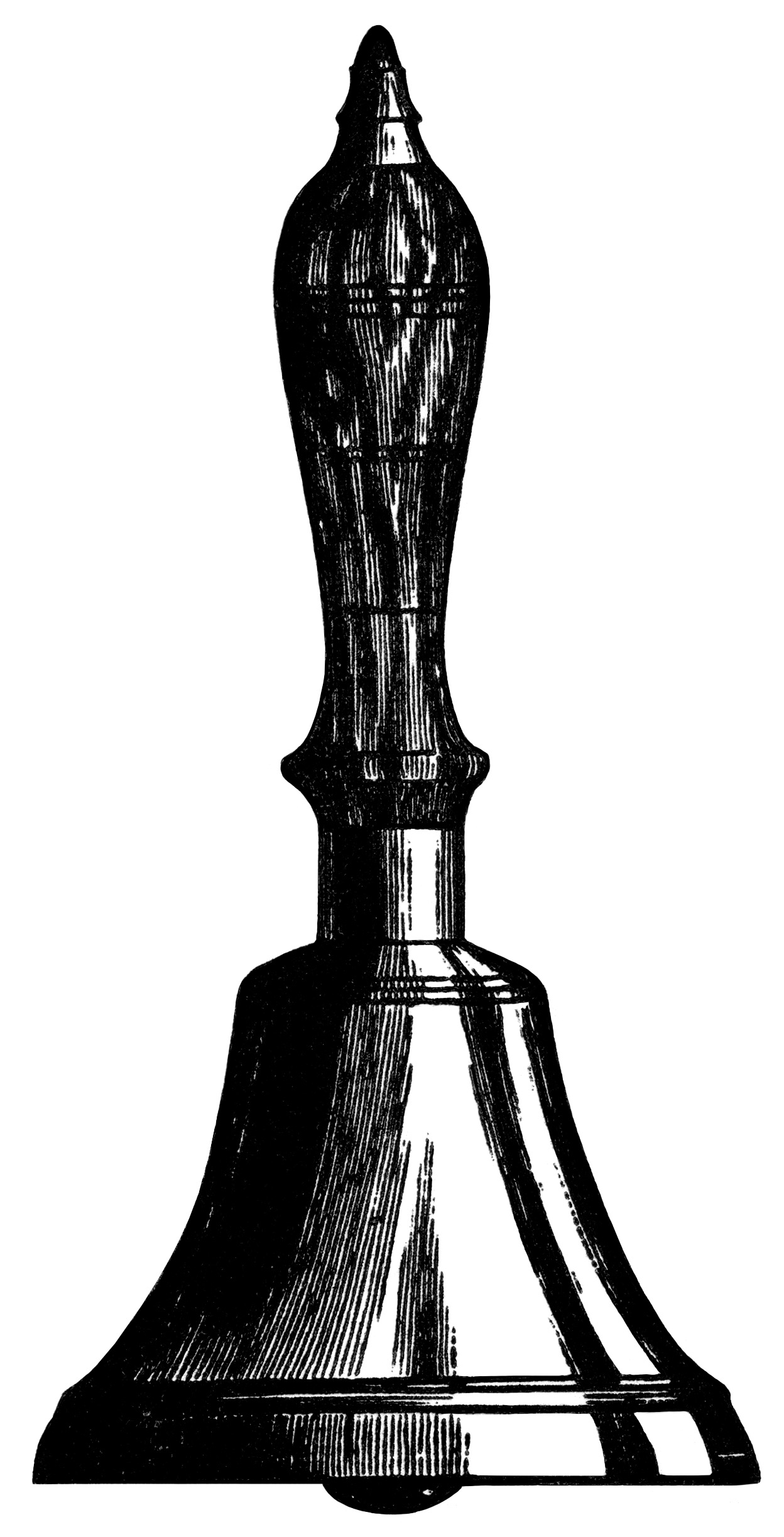 Hand bell clipart black and white