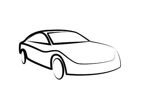 Drawing Of A Sports Car Outline Clip Art, Vector Images ...