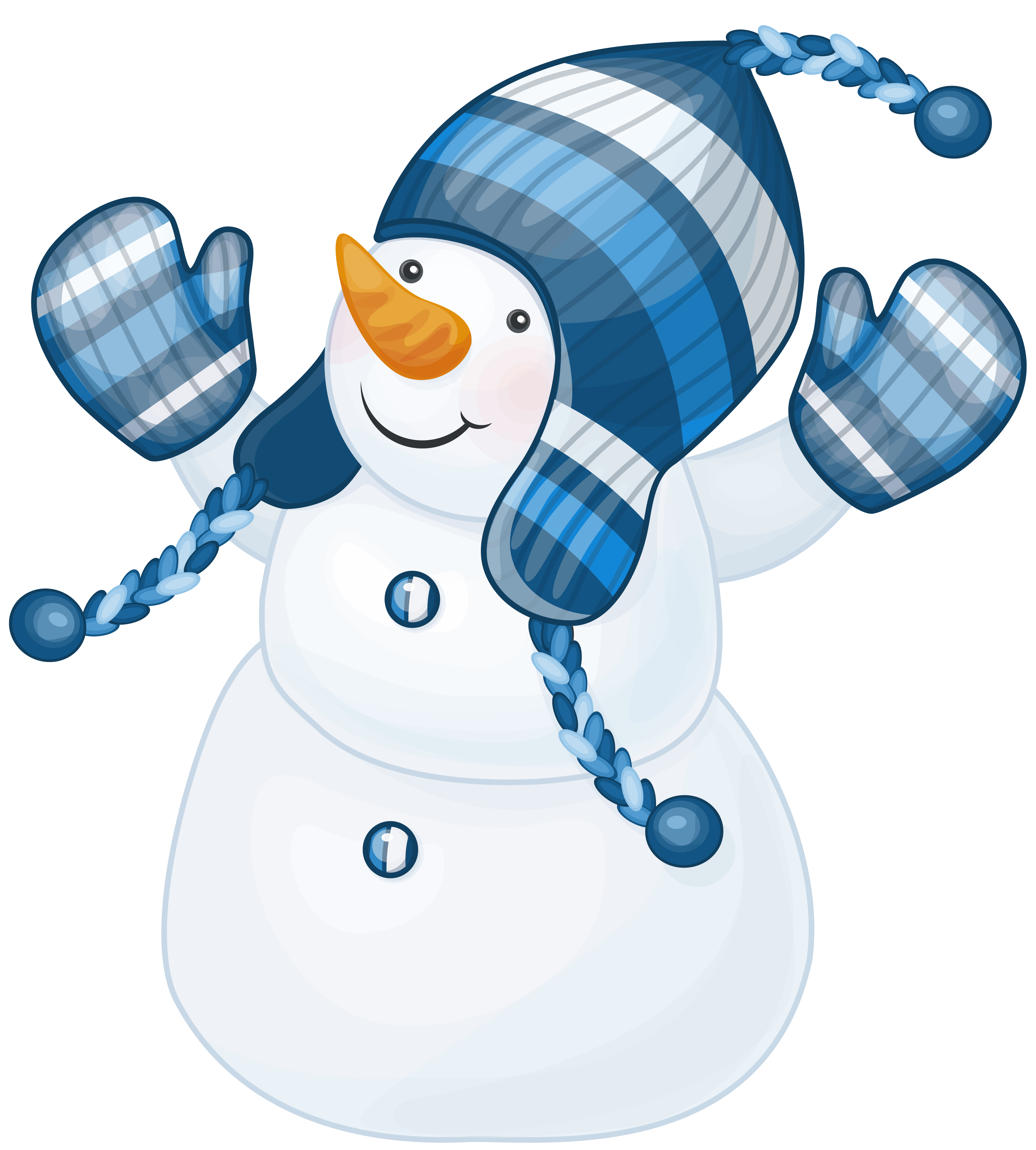 Snowman with Blue Hat Clipart