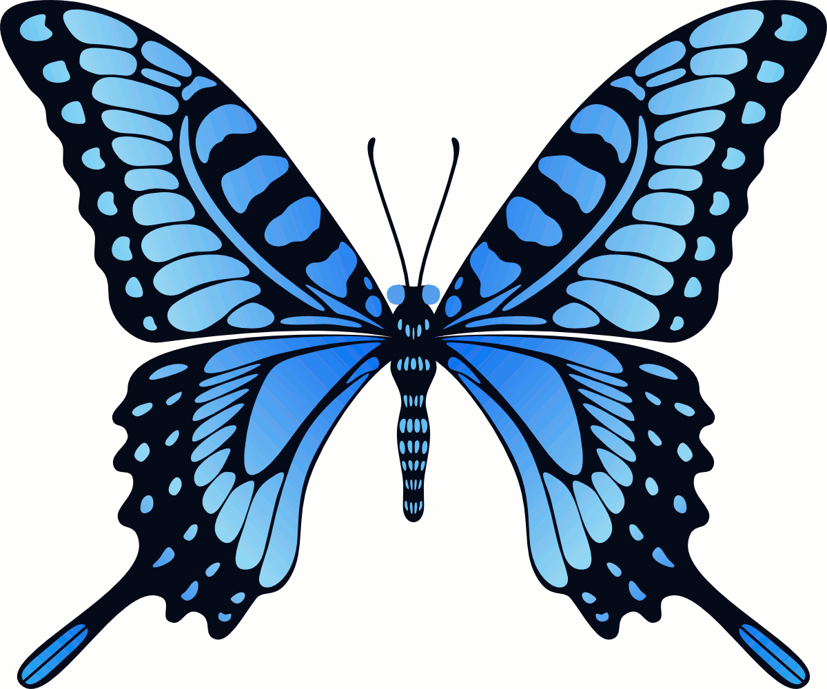 Flying Blue Butterfly (Animation)