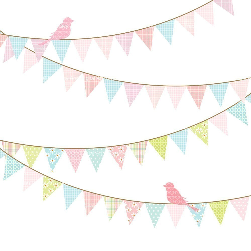 Birthday banner Clip Art commercial and by TracyAnnDigitalArt