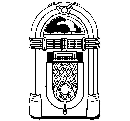 Coloring page 1950s jukebox to color online - Coloringcrew.