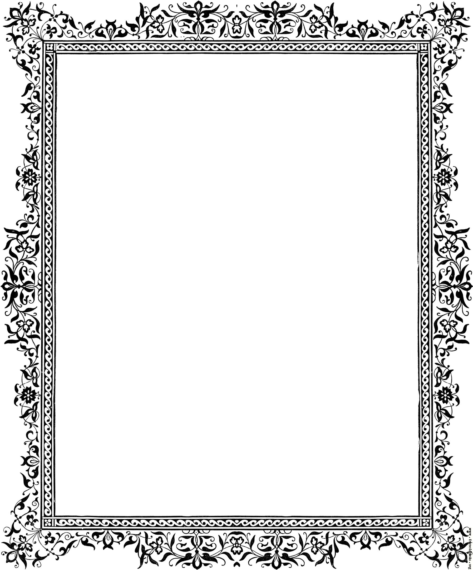 Decorative clip-art Victorian border, Black and White