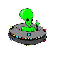 Green-animated-alien-flying- ...