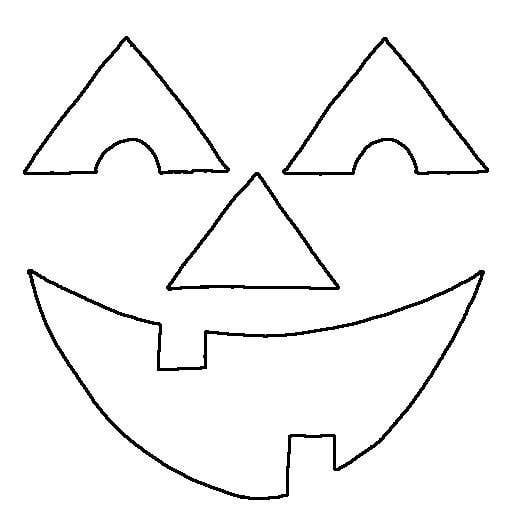 Happy Pumpkin Face Coloring Book Page