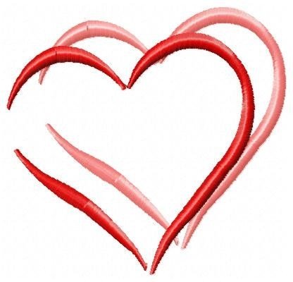 Custom Made Double Heart Embroidery Design by Ice Purple Penguin ...