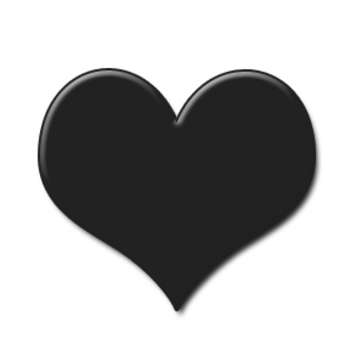 Small black heart clipart