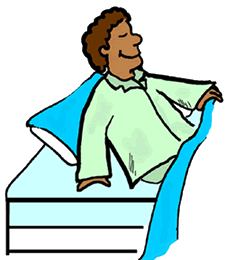 Going to bed cartoon