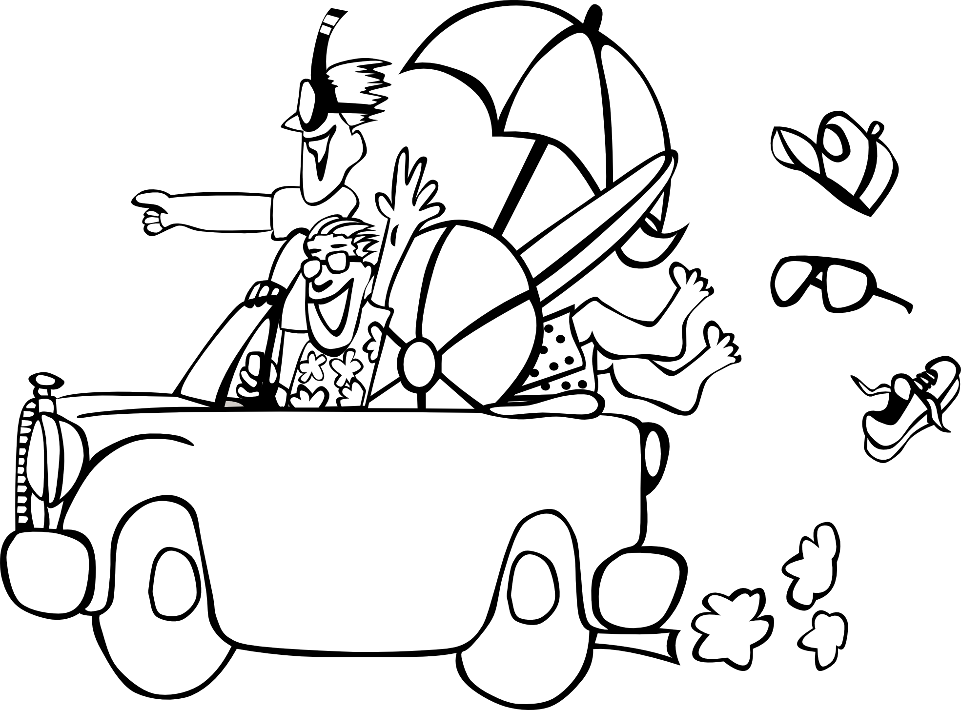 Summer Vacation Clipart Black And White - Free ...