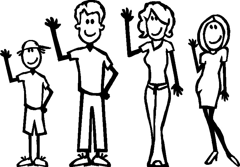 Stick Figures Family | Jos Gandos Coloring Pages For Kids