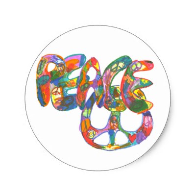 Graffiti Peace Heart Sticker | Zazzle