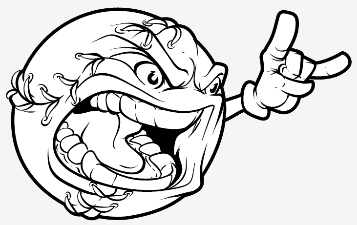 Black and White Softball - Free Clipart Images