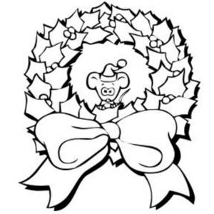 Christmas wreath clipart black and white