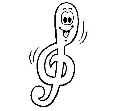 Treble clef coloring page - Coloringcrew.com