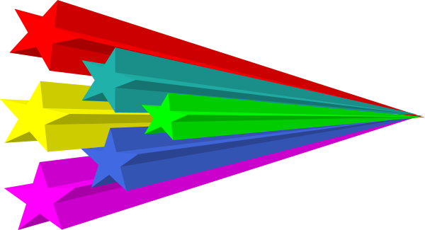 Rainbow shooting stars clipart