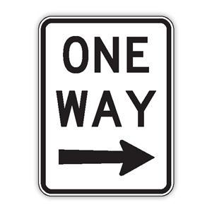 ONE WAY SIGN RIGHT ARROW Aluminium 450 x 600 Class 1 - Safety ...