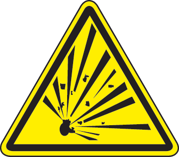 Explosive Material Warning Label J6538 - by SafetySign.com