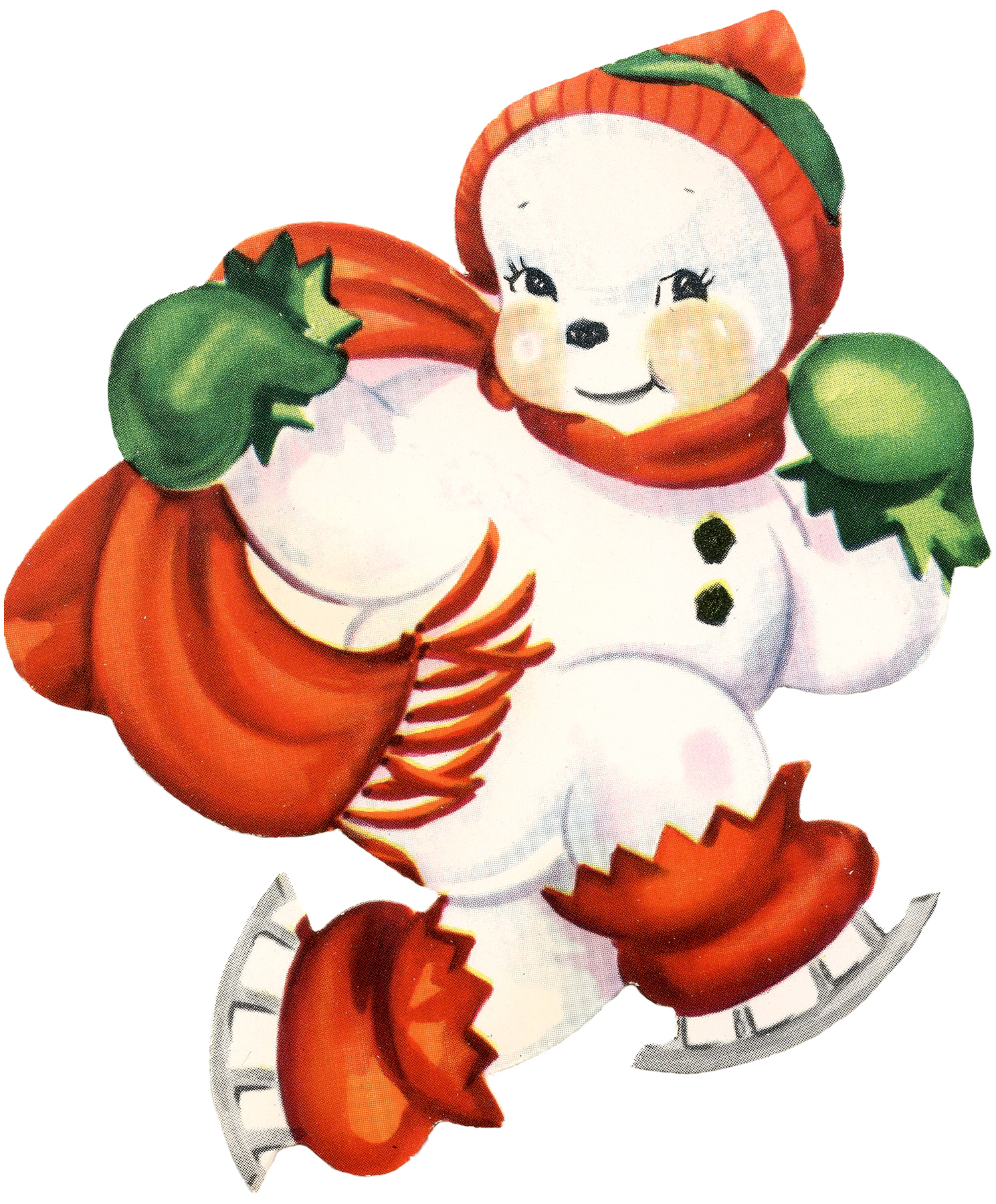Vintage Snowman Clipart