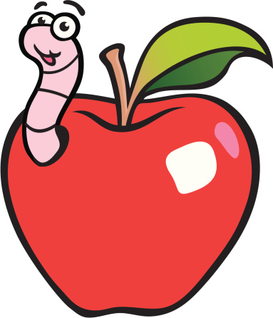 Cartoon Of The Apple Worm Clip Art, Vector Images &amp; Illustrations ...