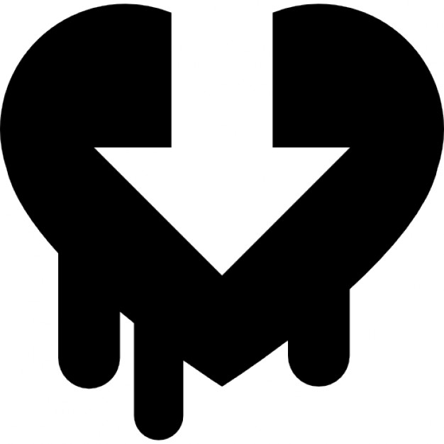 Download security symbol of melted heart with down arrow Icons ...