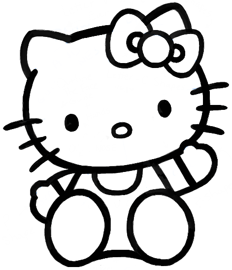 How to Draw Hello Kitty Sitting with Simple Steps for Kids - How ...