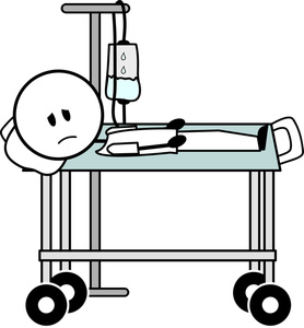 Hospital Clipart Image - Sick Stick Figure Laying on a Hospital ...