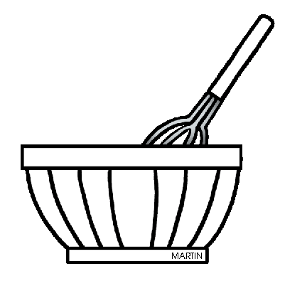 Mixing bowl spoon clipart